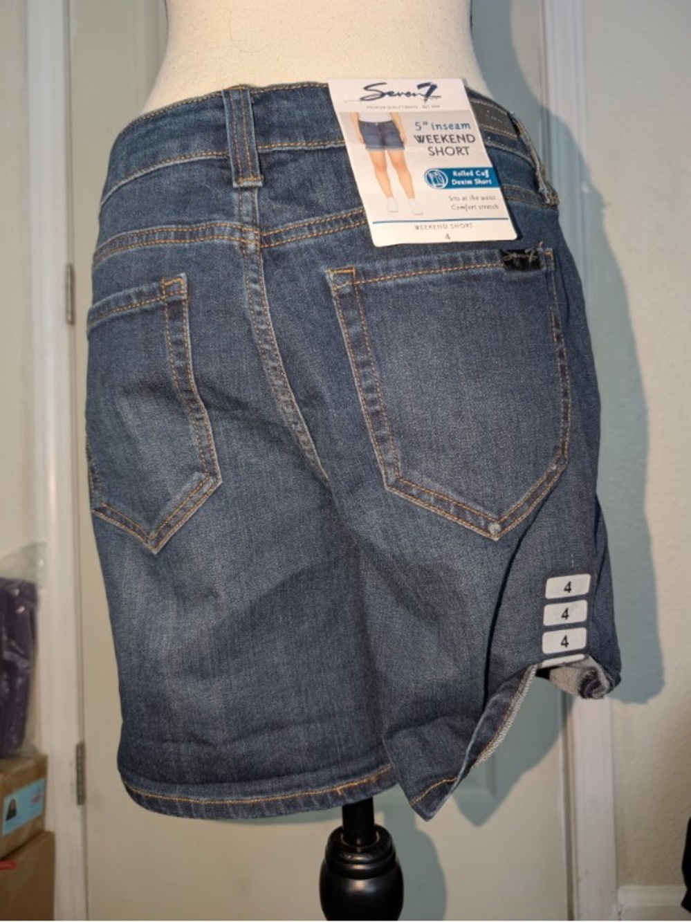 Seven7 Women’s Relaxed Fit Jeans - Dark Blue Denim
